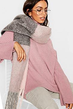 Boohoo Nudes Colour Block Woven Scarf