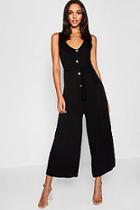 Boohoo Swing Horn Button Culotte Jumpsuit