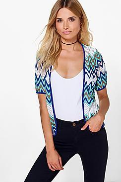 Boohoo Molly Zig Zag Cardigan