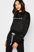 Boohoo Scuba Funnel Neck Printed Sweat