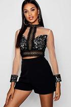Boohoo Paige Boutque Crochet Lace Sweetheart Top
