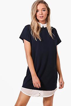 Boohoo Isobel Shirt Collar Tailored Dress