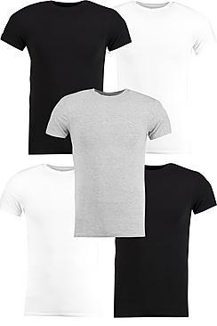 Boohoo 5 Pack Muscle Fit T Shirt