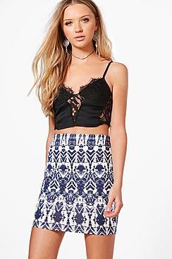 Boohoo Nori Tie Dye Mini Skirt