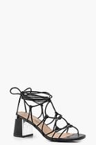 Boohoo Willow Wide Fit Cage Tie Up Gladiator Sandals