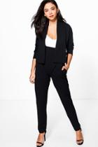 Boohoo Victoria Zip Detail Skinny Stretch Trouser Black