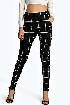 Boohoo Leah Ponte Pocket Detail Printed Trousers