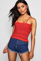 Boohoo Shirred Vest With Contrast