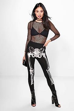 Boohoo Priya Metallic Skeleton Leggings