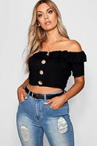 Boohoo Plus Off The Shoulder Button Longline Top