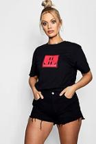 Boohoo Plus Lisa Luxe Slogan T-shirt
