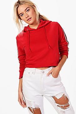 Boohoo Sports Rib Loop Back Crop Sweat