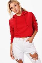 Boohoo Sports Rib Loop Back Crop Sweat