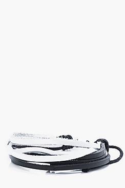 Boohoo Faux Leather Multi Band Bracelet