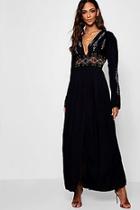 Boohoo Emily Embroidered Button Through Maxi Dress