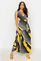 Boohoo Plunge Front Bow Detail Tiered Maxi Dress