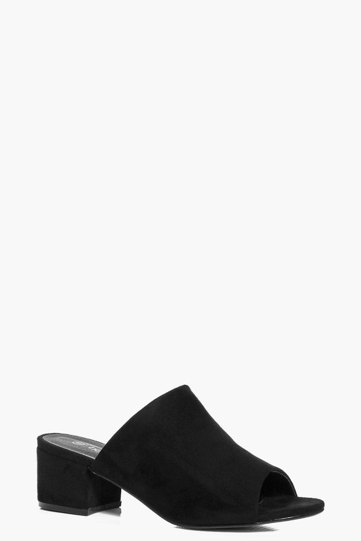 Boohoo Poppy Block Heel Mule Black