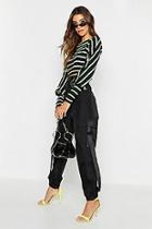 Boohoo Shell Cargo Safety Buckle Trousers