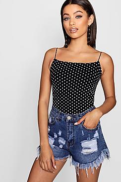 Boohoo Bella Spot Square Neck Cami