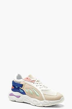 Boohoo Velcro Strap Colour Block Trainers