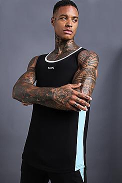 Boohoo Man Longline Vest With Contrast Side Panel