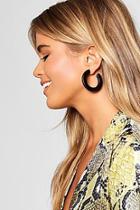 Boohoo Matte Black Chunky Hoop Earrings