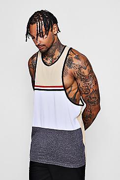 Boohoo Colour Block Raver Vest With Tape