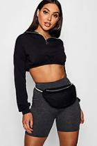 Boohoo Libby Zip Front Crop Sweater