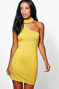 Boohoo Choker Detail Bodycon Mini Dress