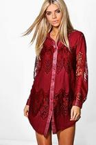 Boohoo Milly Lace Panelled Shirt Dress