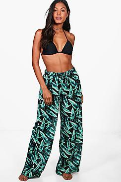 Boohoo Summer Leaf Beach Trouser