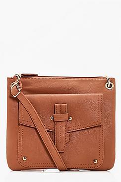 Boohoo Emily Fold Over Detail Cross Body Bag