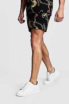 Boohoo Tiger Chain Printed Drawstring Short