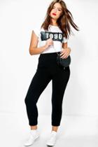 Boohoo Plus Liv Turn Up Cuff Trouser Black