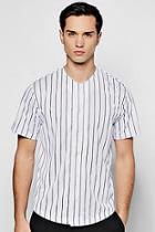 Boohoo Pinstripe Baseball T Shirt