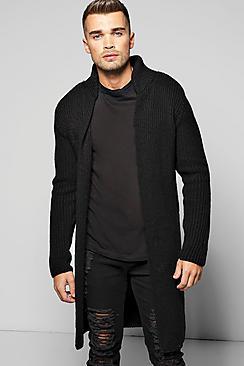 Boohoo Smart Heavy Knitted Cardigan With Pocket