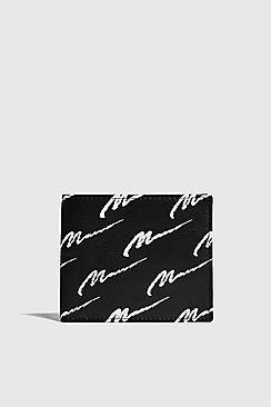 Boohoo Real Leather Man Print Wallet