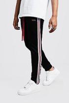 Boohoo Original Man Tricot Joggers With Side Tape