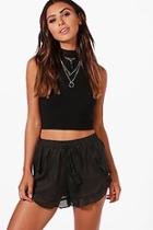 Boohoo Petite Laura Tassel Trim Shorts