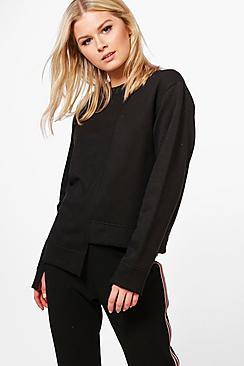 Boohoo Katie Step Hem Oversized Sweat