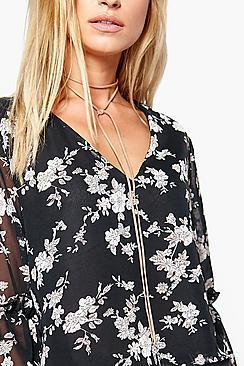 Boohoo Lexi Suedette Skinny Tie Up Choker