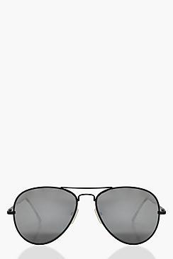 Boohoo Kirsten Angular Frame Aviator Sunglasses