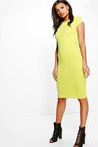 Boohoo Stacey Cap Sleeve Bodycon Dress Lime