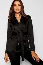 Boohoo Tall Double Breasted Belted Blazer