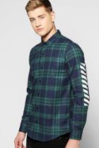 Boohoo Lost // Found Sleeve Print Shirt Green