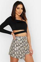Boohoo One Shoulder Long Sleeve Cut Out Top