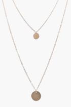 Boohoo Emily Coin Pendant Layered Necklace Gold
