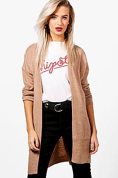 Boohoo Freya Longline Edge To Edge Cardigan