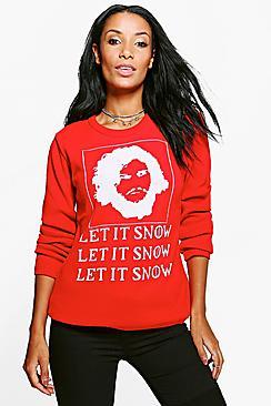 Boohoo Scarlett Let It Snow Christmas Jumper