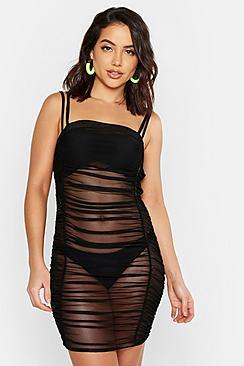 Boohoo Mesh String Maxi Beach Dress